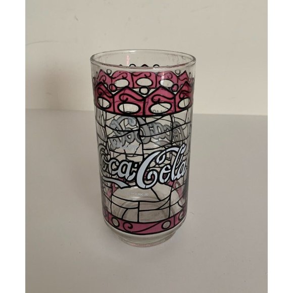 Coca-Cola Other - Vintage Coca Cola Stained Glass Drinking Glass Purple 5.5 Inches Tall Tiffany